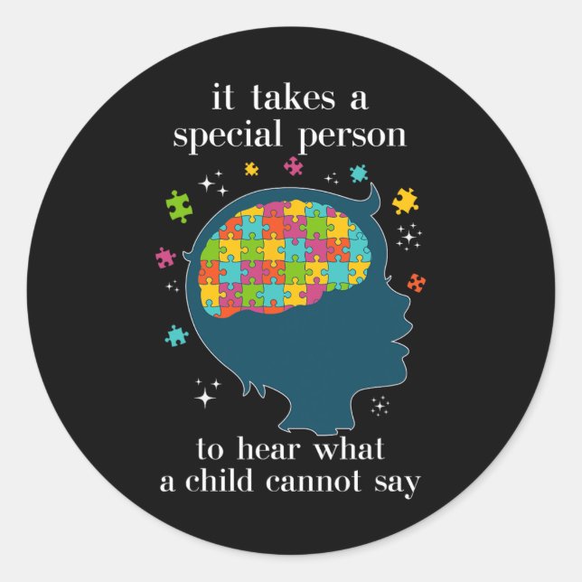 Sticker Rond Enseignant spécialisé dans l'enseignement spécial  (Devant)