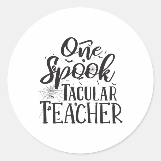 Sticker Rond Enseignant Spooktacular - Professeur drôle Hallowe (Devant)