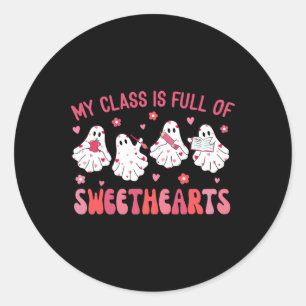 Sticker Rond Enseignant Valentines Jour Fantôme Mon Cl Est Plei