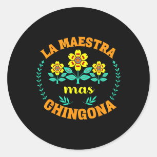 Sticker Rond Enseignante Bilingue Rentrée Scolaire Professeur d