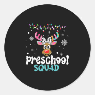 Sticker Rond Enseignante de maternelle Noël équipe de maternell