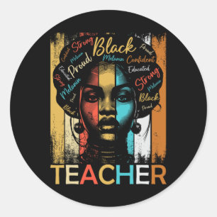 Sticker Rond Enseignante d'Histoire Noire Femmes afro-américain