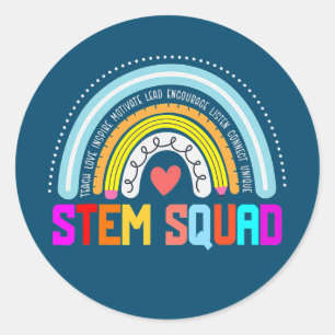 Sticker Rond enseignante STEM féministe Science Technologie