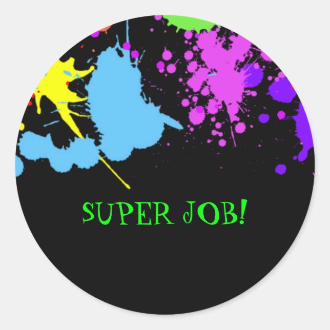 Sticker Rond Enseignants Bright Neon Custom (Devant)