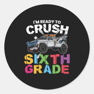 Sticker Rond Enseignants de 6e année écrasés jusqu'à 6e année