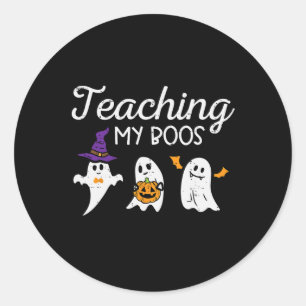 Sticker Rond Enseignants De Fantômes D'Halloween Enseignant Mon