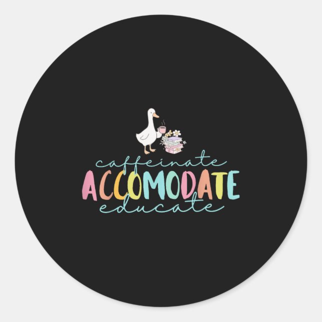 Sticker Rond Enseignants de l'équipe de rêve Sped Drôle Éducati (Devant)