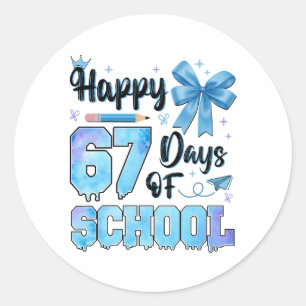 Sticker Rond Enseignants Élèves 67 Jours d'École Heureux