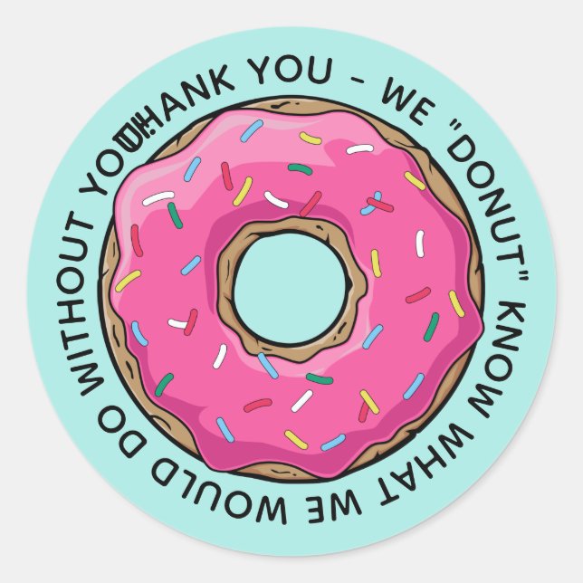 Sticker Rond Enseignants en Merci DONUT (Devant)