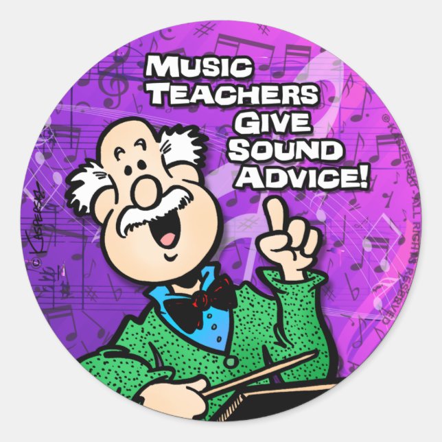 Sticker Rond Enseignants en musique (Devant)