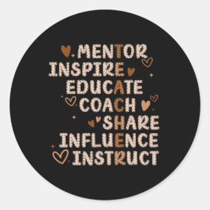 Sticker Rond Enseignants Mentor Inspirer Educer Coach Partager
