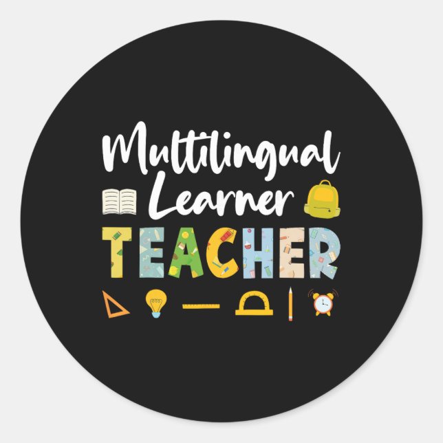 Sticker Rond Enseignants pour apprenants multilingues - Éducate (Devant)