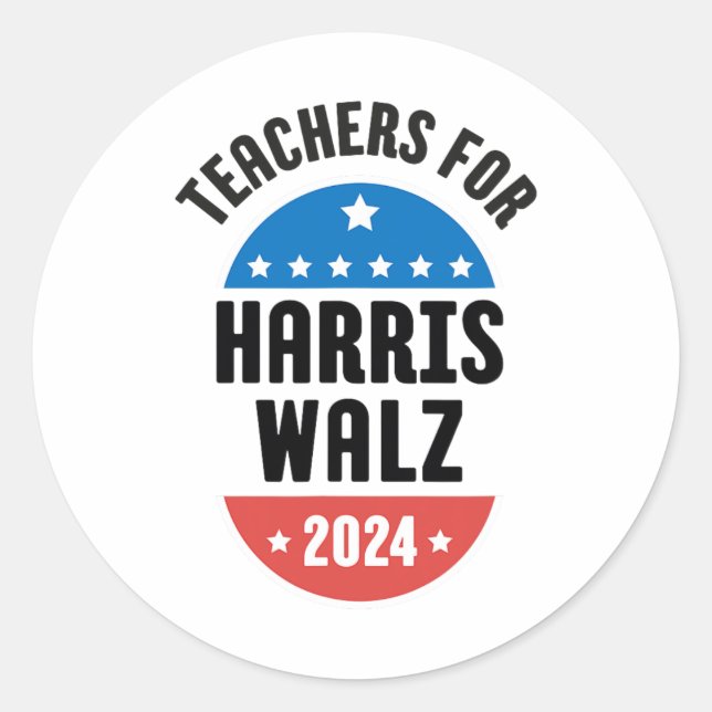 Sticker Rond Enseignants Pour Harris Wheimer 2024 (Devant)