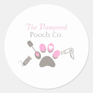 Sticker Rond Enseigne personnalisée pour salon de toilettage ca