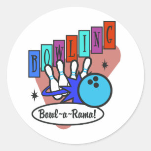 Sticker Rond enseigne rétro bowl-a-rama