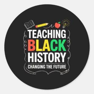 Sticker Rond Enseignement de l'histoire des Noirs, changement d