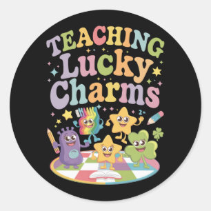 Sticker Rond Enseignement Lucky Charms Enseignant St Patricks D