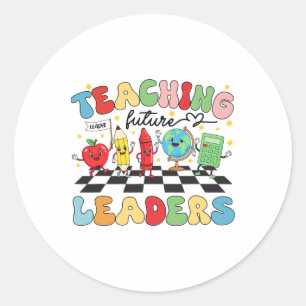 Sticker Rond Enseigner aux futurs leaders Prof cool retour à l'