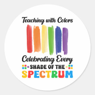 Sticker Rond Enseigner Avec Les Couleurs Spectrum Autisme Ensei