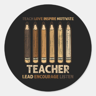 Sticker Rond Enseigner l'amour Inspirer enseignant Histoire noi