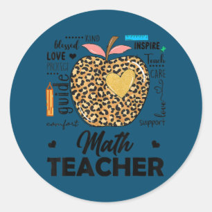 Sticker Rond Enseigner L'Amour Inspirer Math Enseignant Bienven