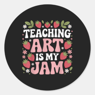 Sticker Rond Enseigner l'art est ma passion Rétro Prof d'art dr