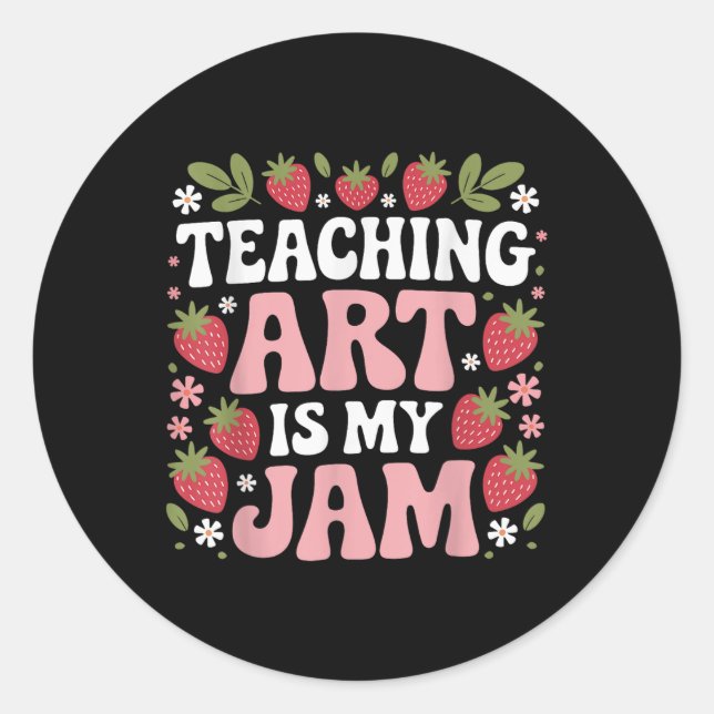 Sticker Rond Enseigner l'art est ma passion Rétro Prof d'art dr (Devant)
