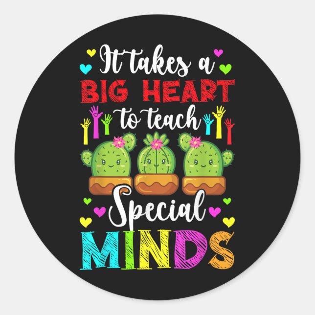 Sticker Rond Enseigner les esprits spéciaux Autisme Enseignant  (Devant)