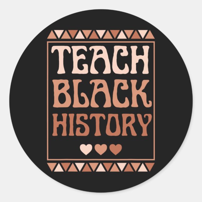 Sticker Rond Enseigner l'histoire des Noirs Mois Africain-Améri (Devant)