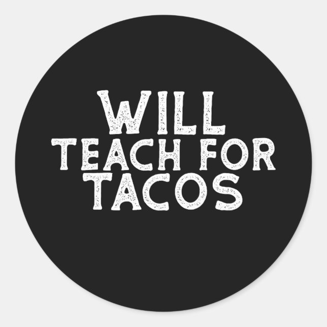 Sticker Rond Enseigner pour les Tacos (Devant)