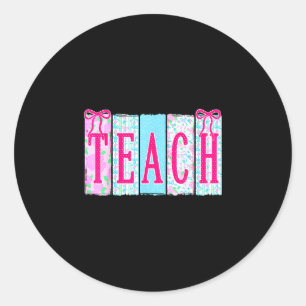 Sticker Rond Enseigner professeur drôle retour à l'école heureu
