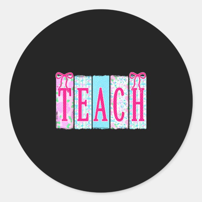 Sticker Rond Enseigner professeur drôle retour à l'école heureu (Devant)