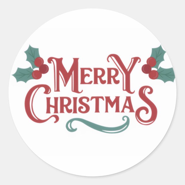 Sticker Rond Ensemble d'autocollants Joyeux Noël (Devant)