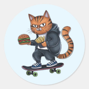 Sticker Rond Ensemble d'autocollants pour chats Alley