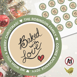 Sticker Rond Ensemble de cadeaux pour la fête d'échange de bisc
