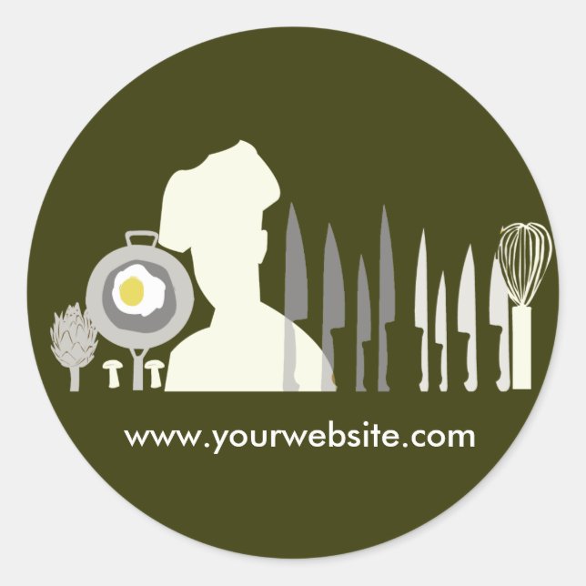 Sticker Rond Ensemble de Cuisines de grands chefs (Devant)