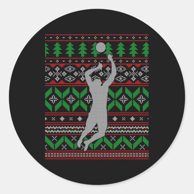 Sticker Rond Ensemble de volleyball Spike College High School H (Devant)