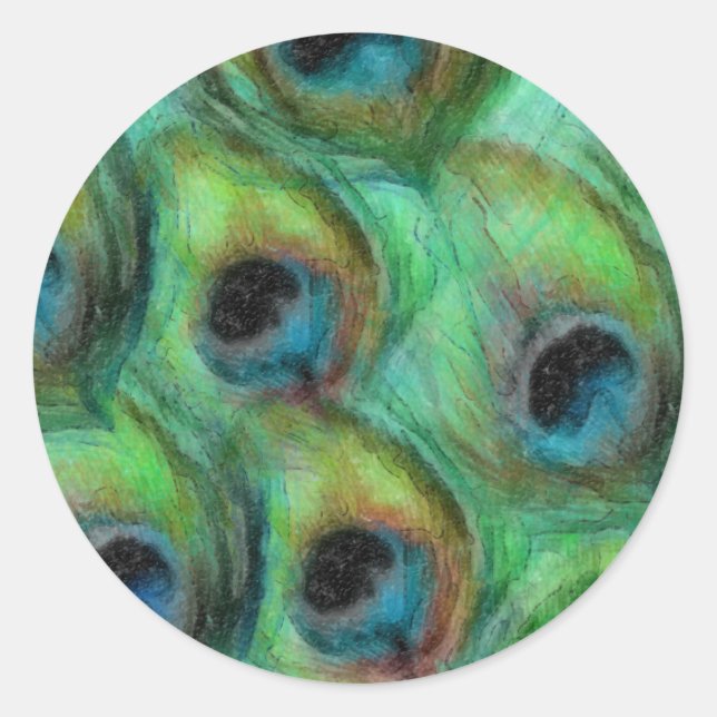 Sticker Rond Ensemble d'Imaginaires Peacock 1114 (Devant)