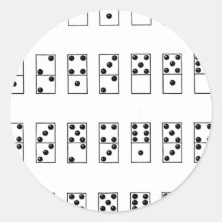 Sticker Rond ensemble vintage rétro de dominos