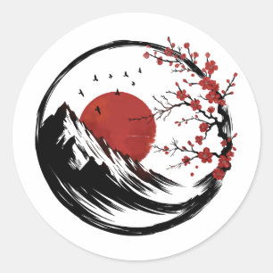 Sticker Rond Enso Zen : La tranquillité de l'aube