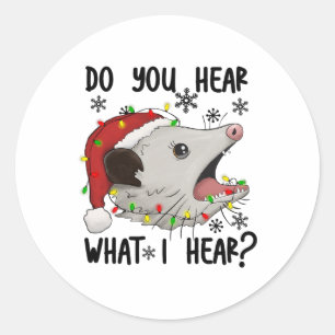Sticker Rond Entendez-Vous Ce Que J'Entends Noël Xmas