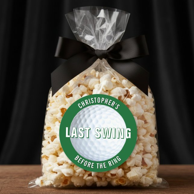 Sticker Rond Enterrement de vie de garçon de golf dernier swing (Créateur téléchargé)