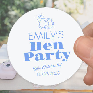 Sticker Rond Enterrement de vie de jeune fille Anneaux Bleus