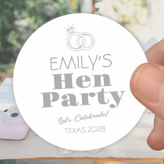 Sticker Rond Enterrement de vie de jeune fille Anneaux d'Argent