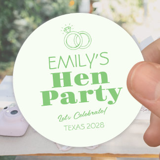 Sticker Rond Enterrement de vie de jeune fille Anneaux Verts
