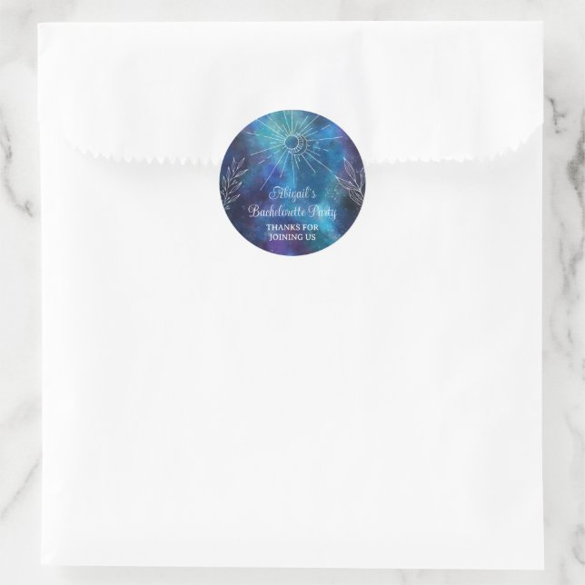 Sticker Rond Enterrement de vie de jeune fille aquarelle mystiq (Sac)