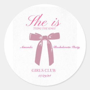 Sticker Rond enterrement de vie de jeune fille coquet rose fémi