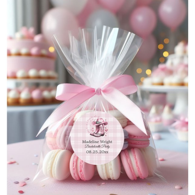 Sticker Rond Enterrement de vie de jeune fille Cowgirl Western  (Créateur téléchargé)