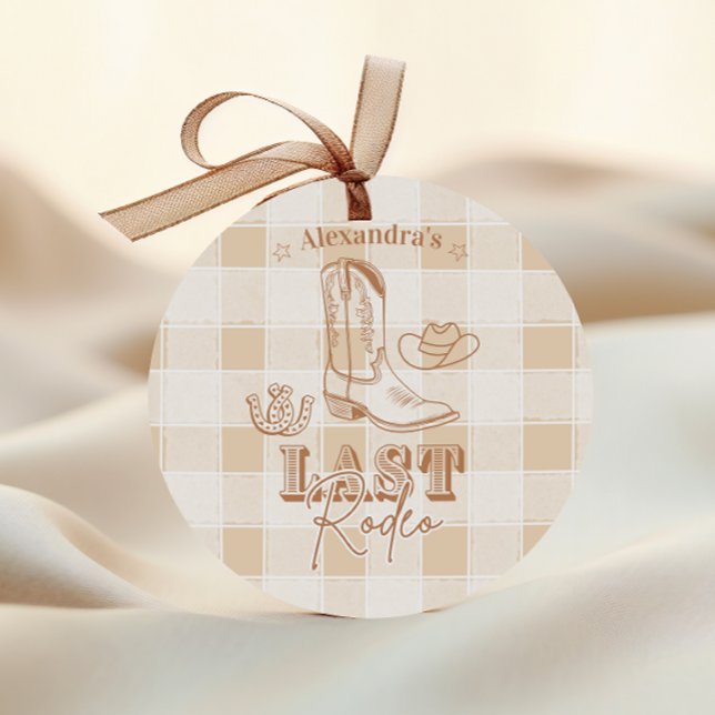 Sticker Rond Enterrement de vie de jeune fille du dernier rodéo (Créateur téléchargé)