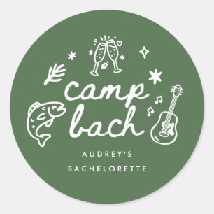 Sticker Rond Enterrement de vie de jeune fille élégant vert oli